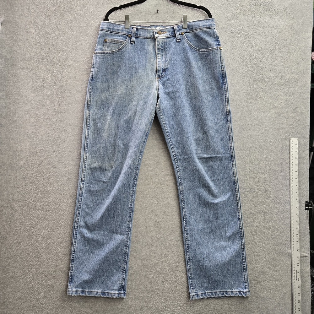 Wrangler Men Jeans 34X30 Light Blue Denim 47MWACSB Regular Fit Cowboy Cut 30"